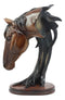 Ebros Cavalier Wild Stallion Horse Bust Sculpture 12.5"H In Mahogany Faux Wood