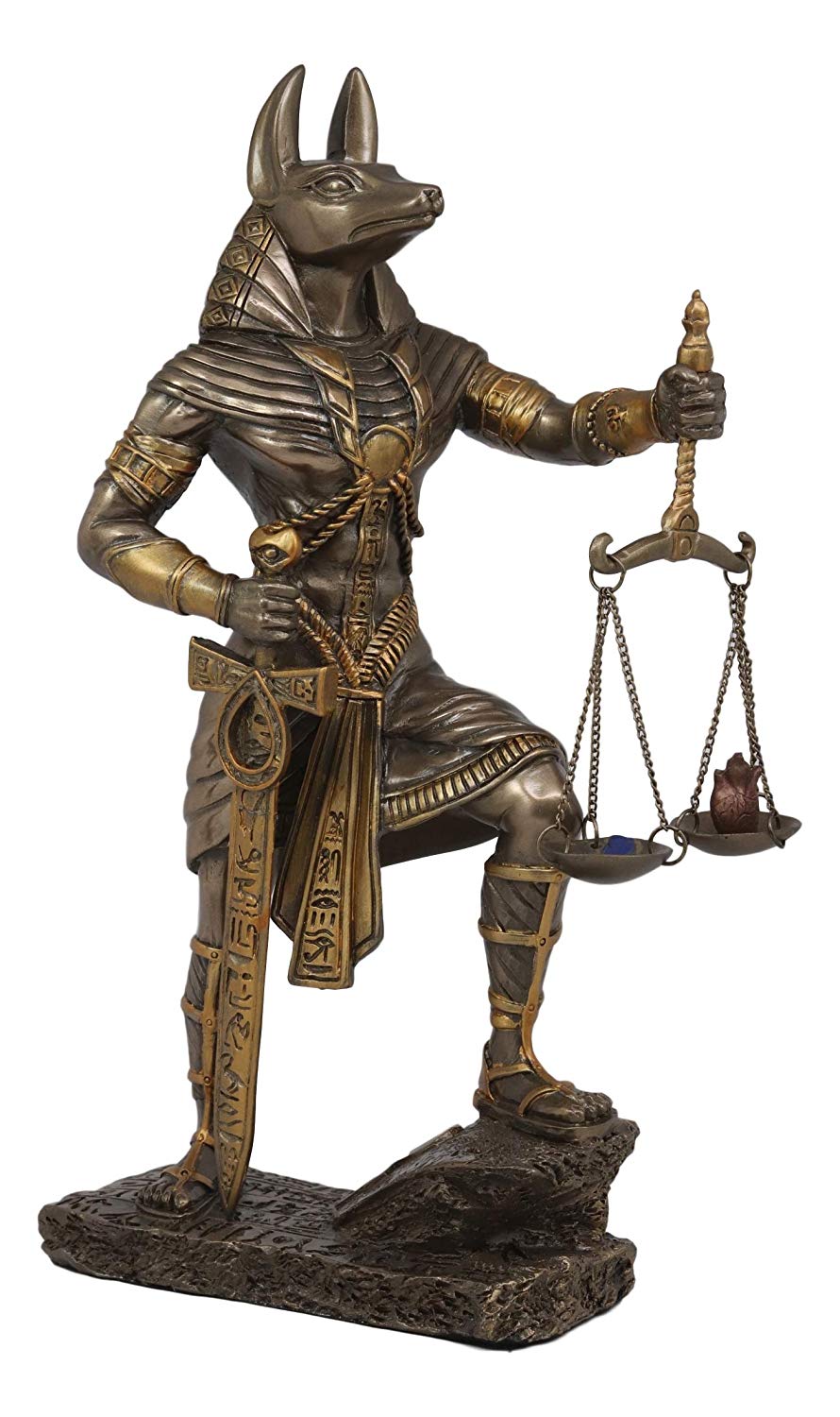 God Anubis with Scales of Justice Statue Figurine 10" Tall (Faux Bronze Resin) - Ebros Gift
