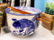 Zen Pond Koi Fish Waterfall Ramen Noodles 5"D Soup Rice Bowl With Chopsticks Set