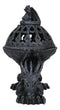 Crouching Atlas Dragon Tower Sphere Incense Burner Sculpture Figurine Faux Stone