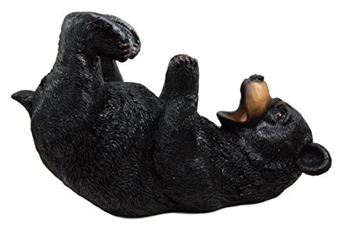 Ebros Gift Big Black Bear Wine Oil Bottle Holder Figurine 10"Long Home Decor - Ebros Gift