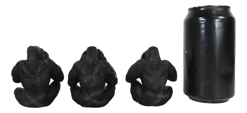 Ebros See Hear Speak No Evil Silverback Gorillas Figurine 3" Height Set of 3