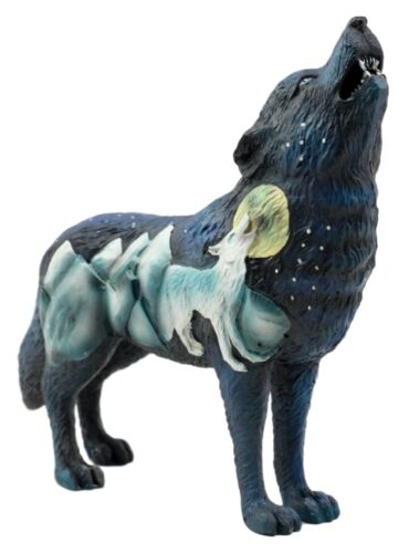 Starry Nights Native Tribal Howling Wolf Totem Spirit Figurine Collection 6.25"L