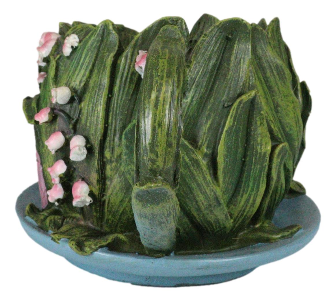 Fairy Garden Leaf Foliage Teacup Cottage House Floral Planter Vase Figurine