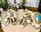 Set Of 2 Southwest Rustic Cow Skull With Cross And Aztec Patterns Trinket Boxes