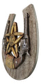 Rustic Cowboy Horseshoe Western Star Dual Pistol Guns Bullet Shells Wall Decor