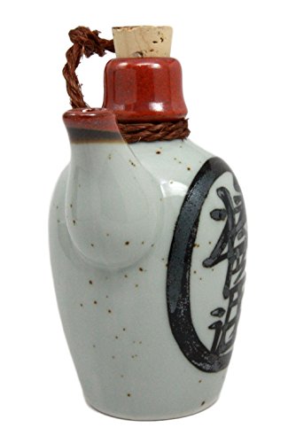 Traditional Japanese Tenmoku Porcelain Soy Sauce Condiment Dispenser Flask 6oz