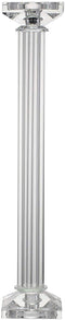 Ebros Contemporary Crystal Glass Pillar Column Candle Holder Candlestick Candleholder Decor Figurine for Mantelpiece Countertop Table Master Bedroom Living Room Accent (18" High)