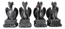 Ebros Medieval Inspirations Guardian Dragons W/ Shield Sword Staff And Skull Set of 4
