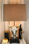 26" Southwest Vintage Rustic Floral Scroll Steer Bison Skull Table Lamp W/ Shade