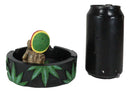 Positive Good Vibes Rasta Skeleton With Beanie Hat Smoking Rolled Stash Ashtray