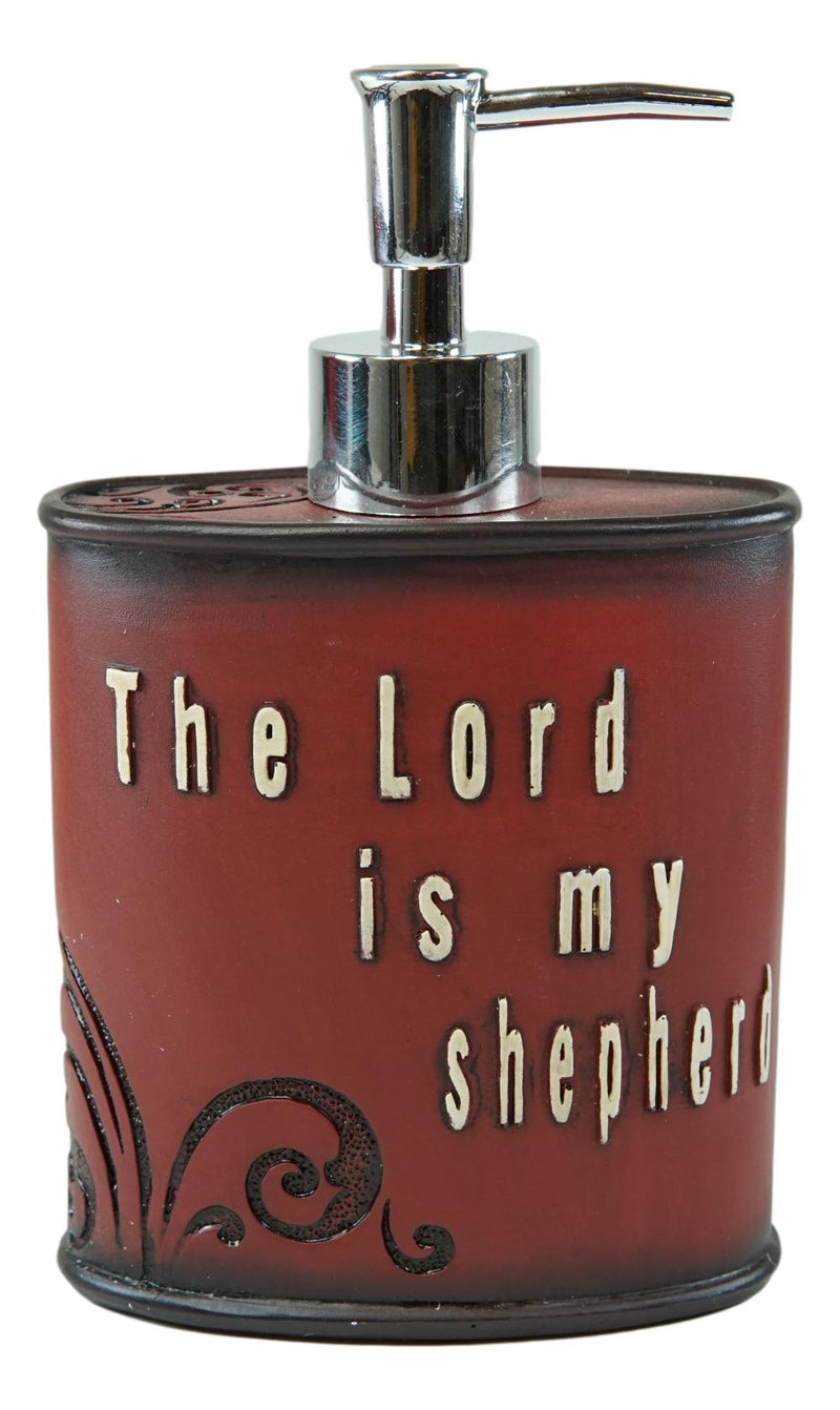 Rustic Western Family The Lord Is My Shepherd Heart Scroll Soap Pump Dispenser