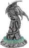 Ebros 10"H Volcano Blue Magma Dragon On Rock Tower Figurine with LED Night Light - Ebros Gift