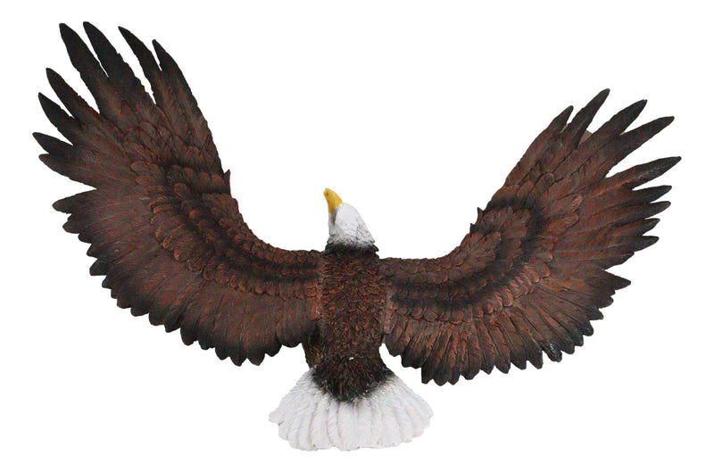 Large 18"L Swooping American Bald Eagle With Open Wings Wall Plaque Sculpture