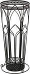 Ebros Black Rod Iron Cathedral Windows Walking Cane Or Umbrella Stand Holder