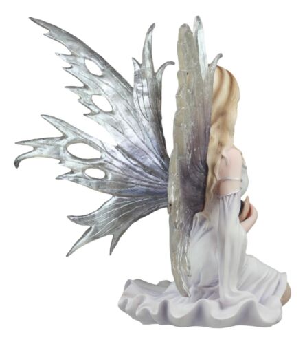 Large Winter Solstice Purity Fairy With Crystal Gazing Ball Statue 11.75"H
