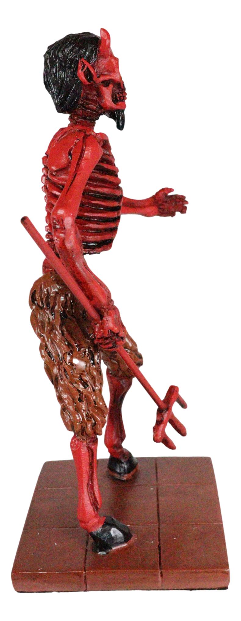 El Diablo Demon Reaper With Fork Skeleton Day of The Dead Figurine