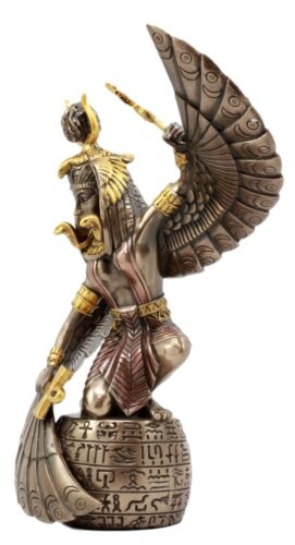 Ebros Egyptian Goddess Isis Ra Holding Ankh Figurine 9"H Statue Collectible - Ebros Gift