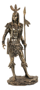 Ebros Large American Indian Warrior with Spear 19.75 inches Tall Figurine Resin