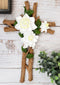 Rustic Western White Magnolia Flowers On Faux Wooden Branches Sympathy Wall Cros