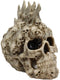 Ebros Large 8" Tall Ossuary Lost Souls Spirit Skull With Fire Mohawk Figurine