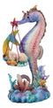 Ebros Sheila Wolk Ocean Mer Birth Baby Merboy Rainbow Seahorse Delivery Statue 9.25" Tall Mythical Fantasy Siren Mermaid Mermaids Merboys Seahorses Nautical Themed Decor Figurine