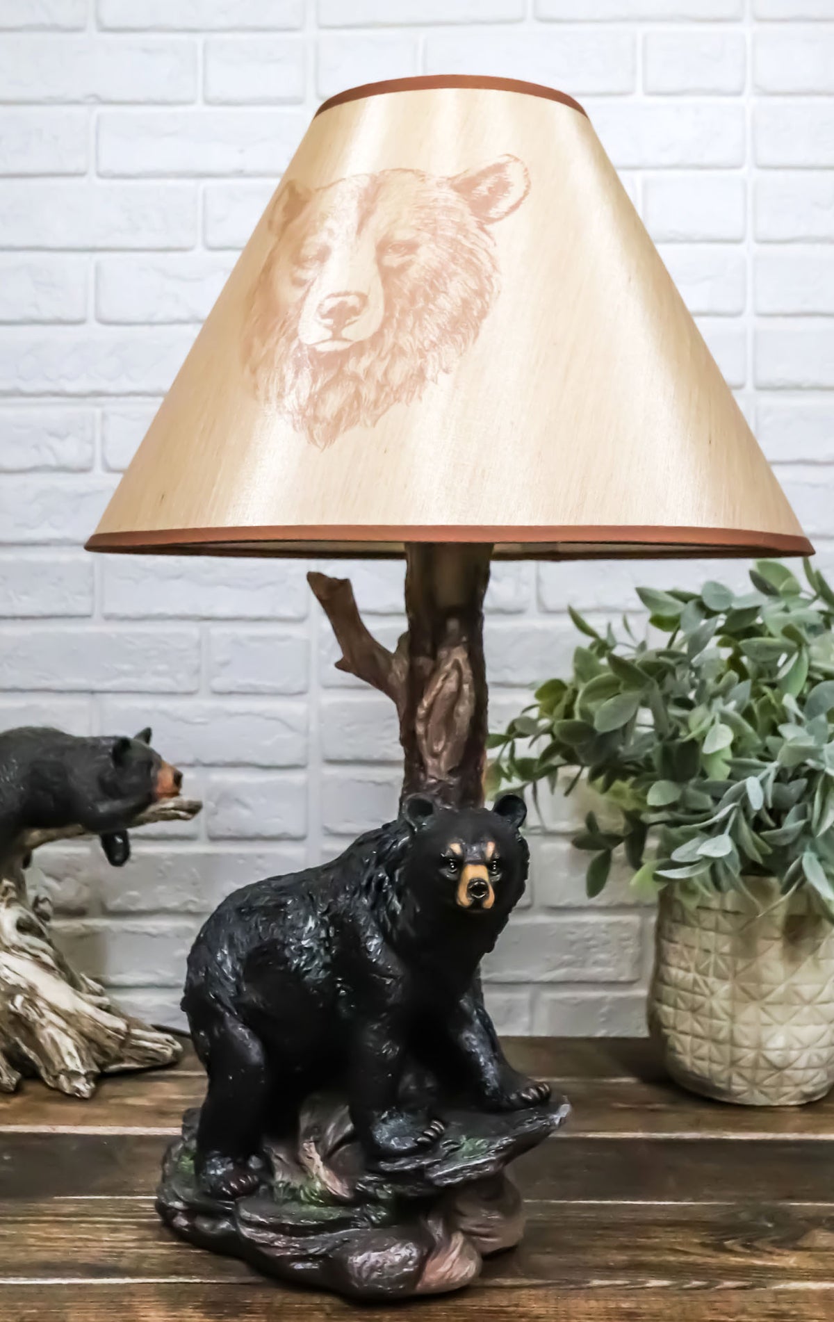 Roaming Forest North American Black Bear Desktop Table Lamp Decor Figurine 20"H