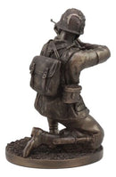 WW2 Soldier Taking Aim Statue 8.75"Tall Military Rifle Unit Infantry Figurine