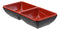 Ebros Red And Black Melamine Traditional Design Condiments Ketchup BBQ Soy Sauce Dipping Bowl or Dish With Divider 2 Partition Compartments Housewarming Gifts For Sushi Asian Dining Restaurant Supply