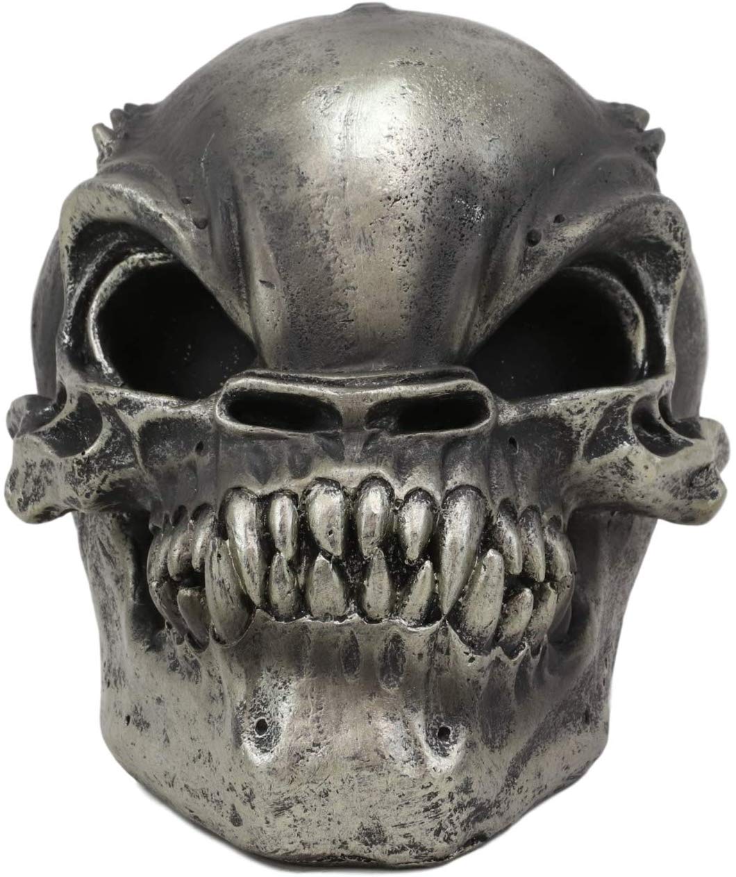 Ebros UFO Aqua Aeon Alien Invader Skull Statue 6.5" Long Skeleton Head Decor