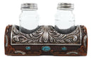 Pack of 2 Western Turquoise Gems Horse Saddle Salt and Pepper Shakers Holders