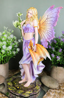 Khaleesi Mother of Dragons Purple Fairy with Green and Red Dragonlings Figurine