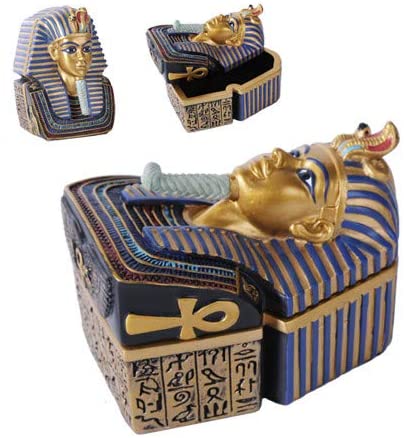 Egyptian King Pharaoh Tutankhamun Hieroglyphic Golden Decorative Jewelry Box