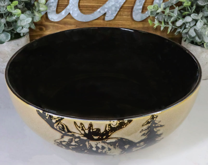 Large Rustic Emperor Elk Moose Deer Vegetable Presentation Serving Bowl 98Oz