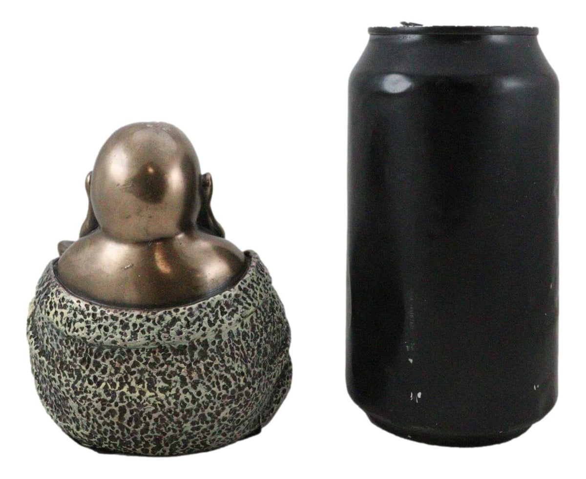 Lucky Buddha With Golden Nugget & Coins Figurine Buddhism Eastern Enlightenment