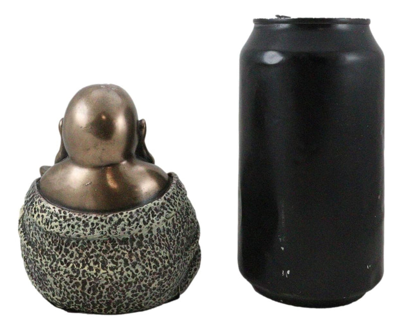 Lucky Buddha With Golden Nugget & Coins Figurine Buddhism Eastern Enlightenment