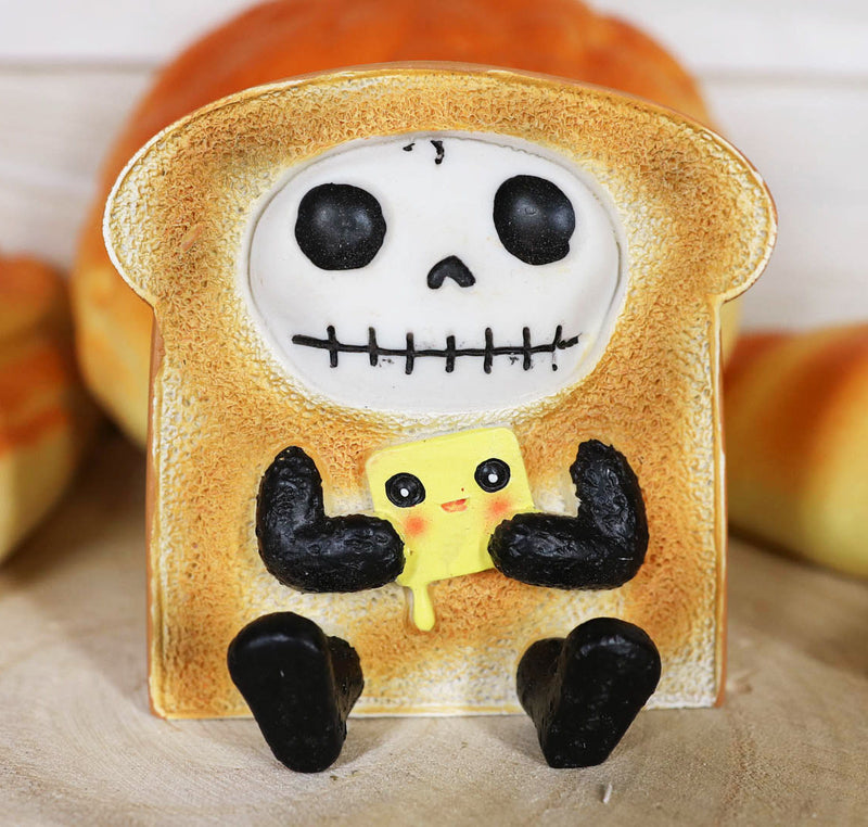 Ebros Furry Bones French Toast Bread Swiss Cheese Breakfast Skeleton Figurine