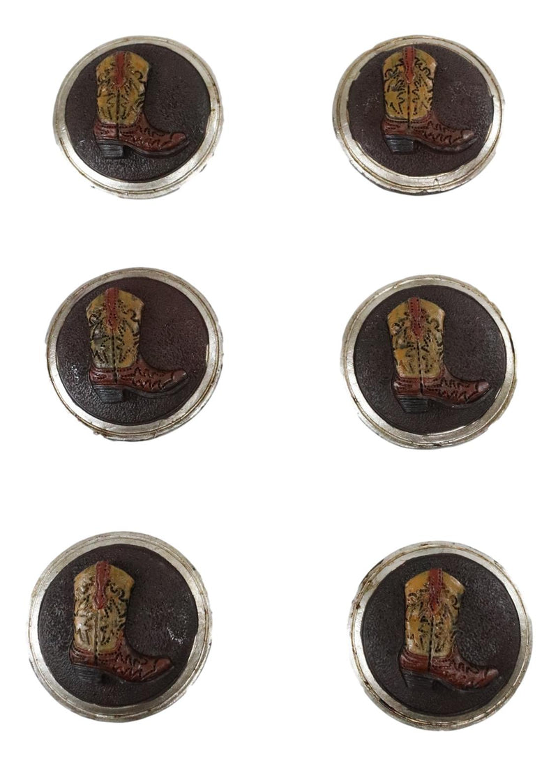 Set Of 6 Western Rustic Country Cowboy Boots Furniture Cabinet Door Pull Knobs
