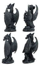 Ebros Faux Stone Fantasy Sentinel Guardian Dragons Statue Set Of 4 Dragon Miniature