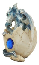 Ebros September Birthstone Dragon Egg Statue 4.25" Tall Blue Sapphire September Birthstone Gem Symbol Hatchling Dragon Collector Figurine