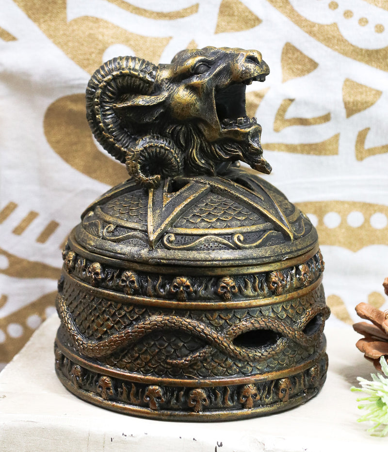 Baphomet Backflow Incense Cone Burner Trinket Jewelry Box