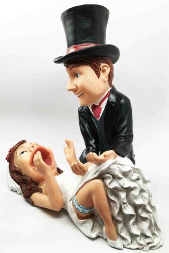 Bridal Gift Bride and Groom Wine Guzzler Holder Kitchen Decor Resin Figurine