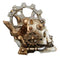 Steampunk Geared Metalhead Spiked Mohawk Cyborg Skull Mini Figurine Sci Fi Decor