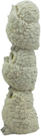 Ebros Stacked See Hear Speak No Evil Wise Acrobatic Fat Owls Figurine (White)