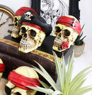 Ebros Set of 4 Skeleton Pirate Captain Marauders Caribbean Sea Terrors Skulls Figurine
