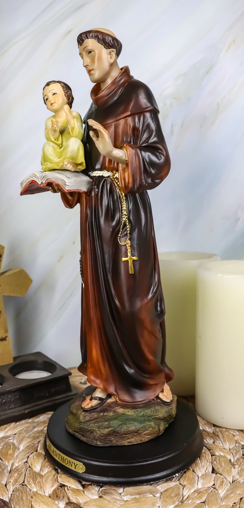 Ebros Catholic Church Saint Anthony of Padua Carrying Baby Jesus Statue 12.75"H