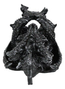 Ebros Gift Black Saurian Armored Dragon Decorative Wine Holder Rack Figurine 12" Long
