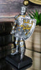 Medieval Knight With Hand Axe and Heraldry Coat of Arms Shield Mini Figurine