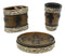 Rustic Western Cross With Birchwood Accent Soap Dish Toothbrush Holder Cup Set