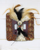 Set of 2 Western Indian Dreamcatcher Straws Feathers Double Toggle Switch Plates